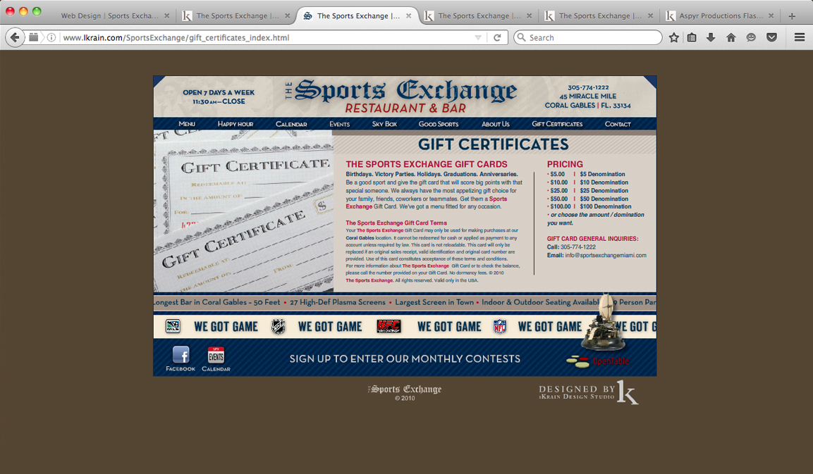 Gift Certificates